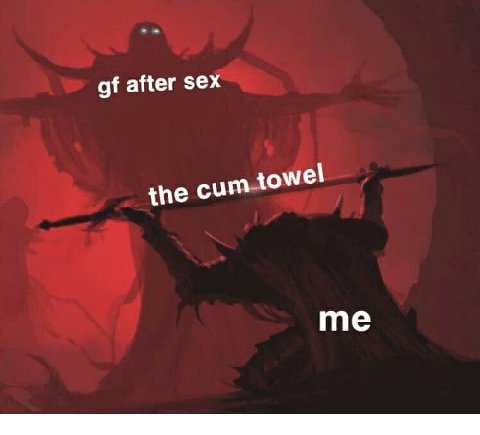 after sex the cum towel me