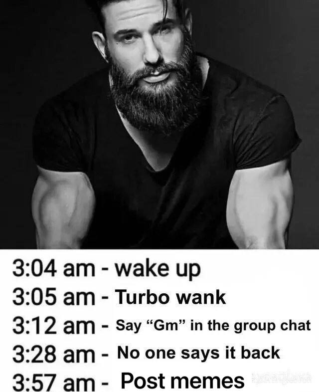 3:04 wake up 3:05 Turbo wank 3:1 Я Say “Сбт” the group chat 3:28 No one says it back 3:57 Post memes