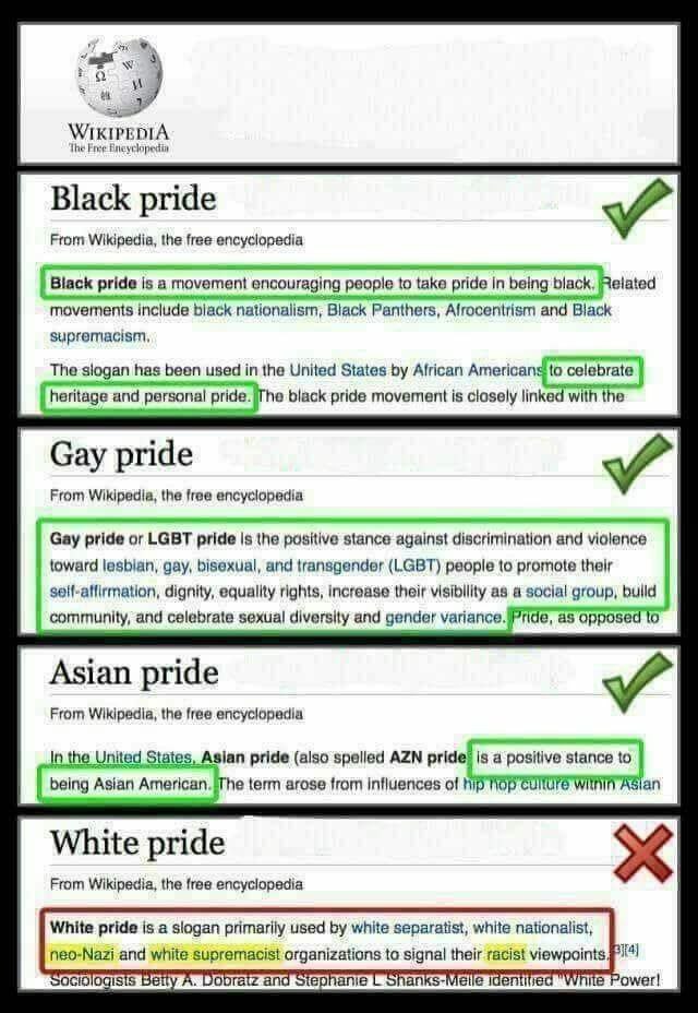 о WIKIPEDIA The Free Black pride From Wikipedia, the free encyclopedia Black pride Isa movement encouraging people to take pride in being black, Related movements include black nationalism, Black Pant