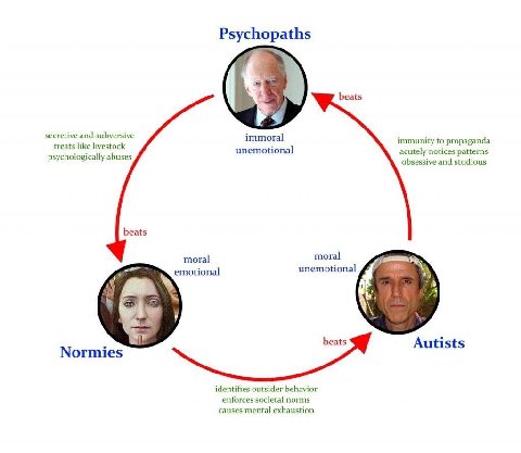 Psychopaths secretive and subversive immoral а immunity to propaganda unemotional acutely notices patterns psychologically abuses obsessive and studious beats moral moral unemotional 4) 7 Autists iden