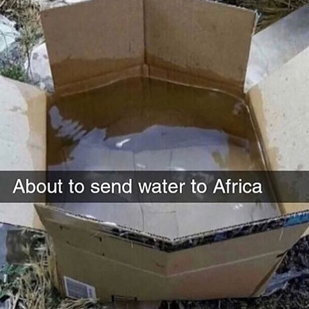 About to send water to Africa