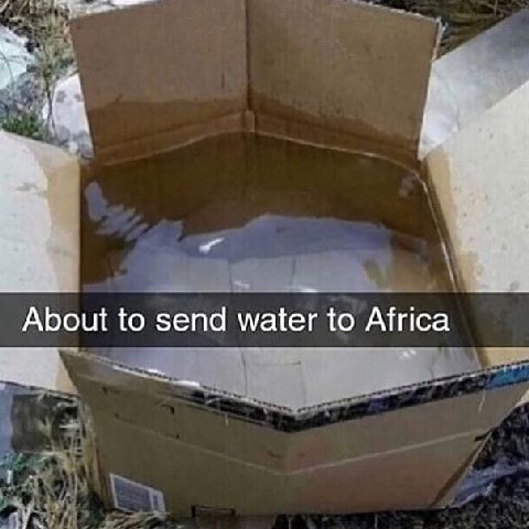 About to send water to Africa