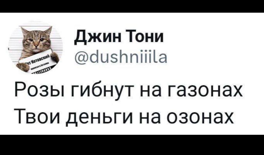 Джин Тони @dushniilila Розы гибнут газонах Твои деньги на озонах