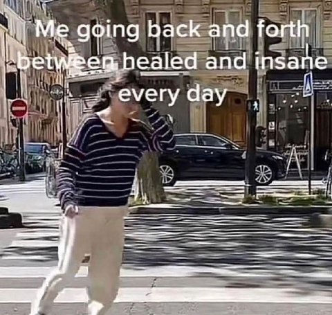 Me going back and forth апа insane every day