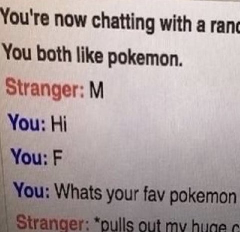 You're now chatting with a rane You both like pokemon. stranger: You: