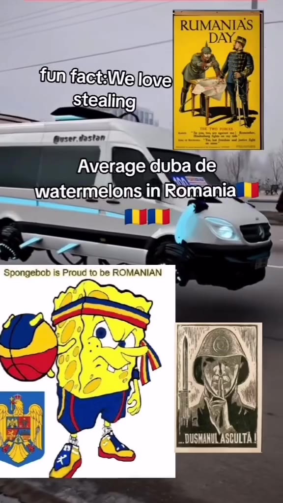 > watermelons injRomania_ В = Spongebob is Proud tobe ВОМАМАМ В 1 Average dubaide us| ‘ ifunifact:Wellove Я watermelons п!Когпатша № в. watermelons in Romania | aN р: & -DUSHAMUL ASCULTA |
