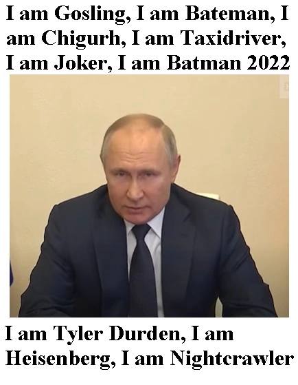 Тат Gosling, Гат Bateman, I Chigurh, I Taxidriver, Iam Joker, Гат Batman 2022 Тат Tyler Durden, Гат Heisenberg, I Nightcrawler