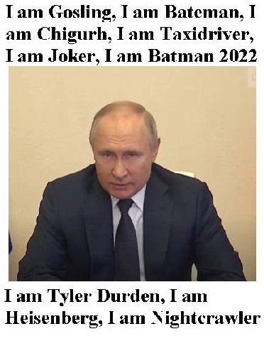 Тат Gosling, Гат Bateman, I Chigurh, I Taxidriver, Iam Joker, Гат Batman 2022 Тат Tyler Durden, Гат Heisenberg, I Nightcrawler
