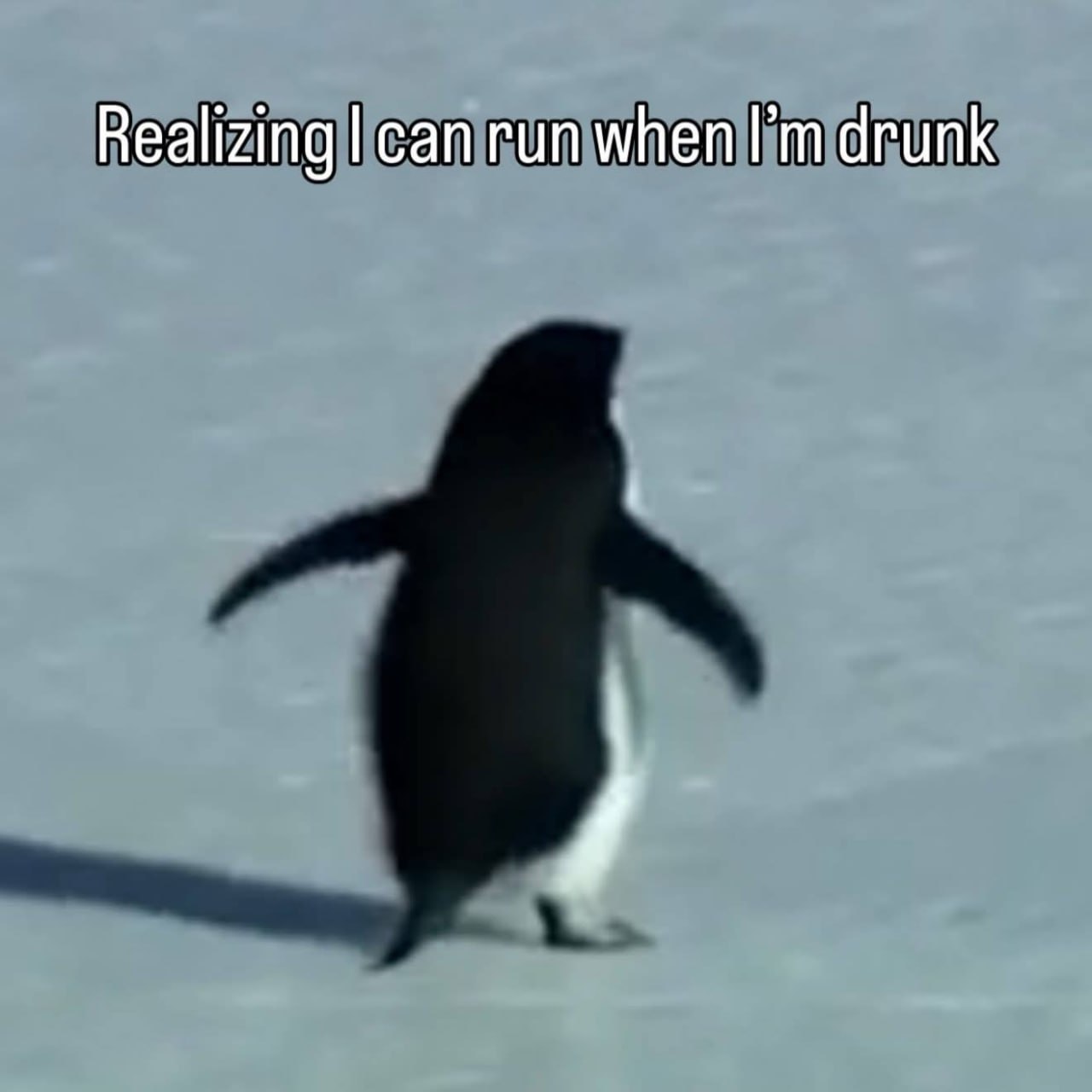 Realizing can run drunk