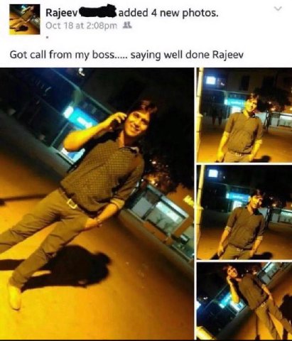 Rajeev added 4 new photos. Got call from my boss saying well done Rajeev 2 А