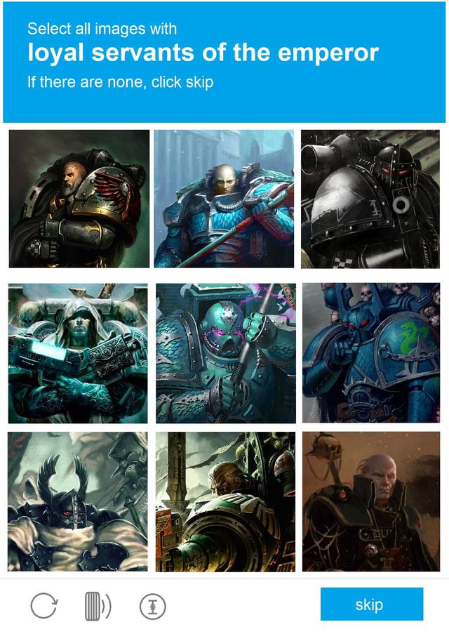 Select all images with loyal servants of the emperor If there are none, click skip сво