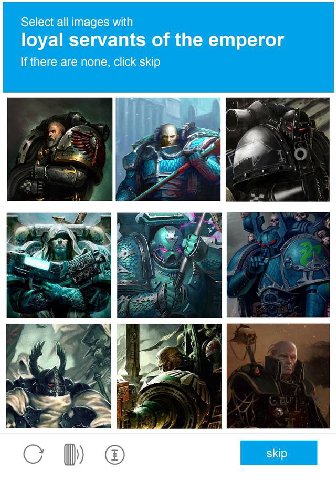 Select all images with loyal servants of the emperor If there are none, click skip сво