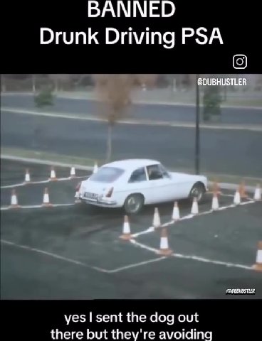 Drunk Driving PSA opposite of what! wanted there but they're avoiding