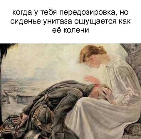когда у тебя передозировка, но сиденье унитаза ощущается как её колени