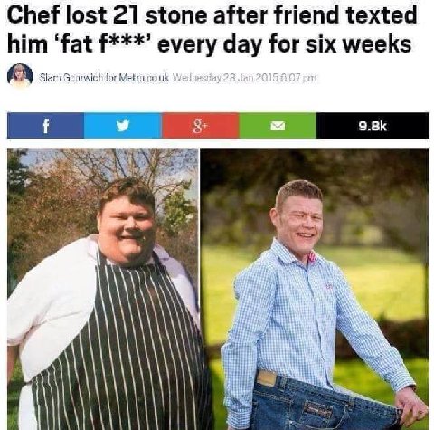 Chef lost 21 stone after friend texted him ‘fat every day for six weeks Slam Goorwich for Metro.co.uk 8+ 9.8К