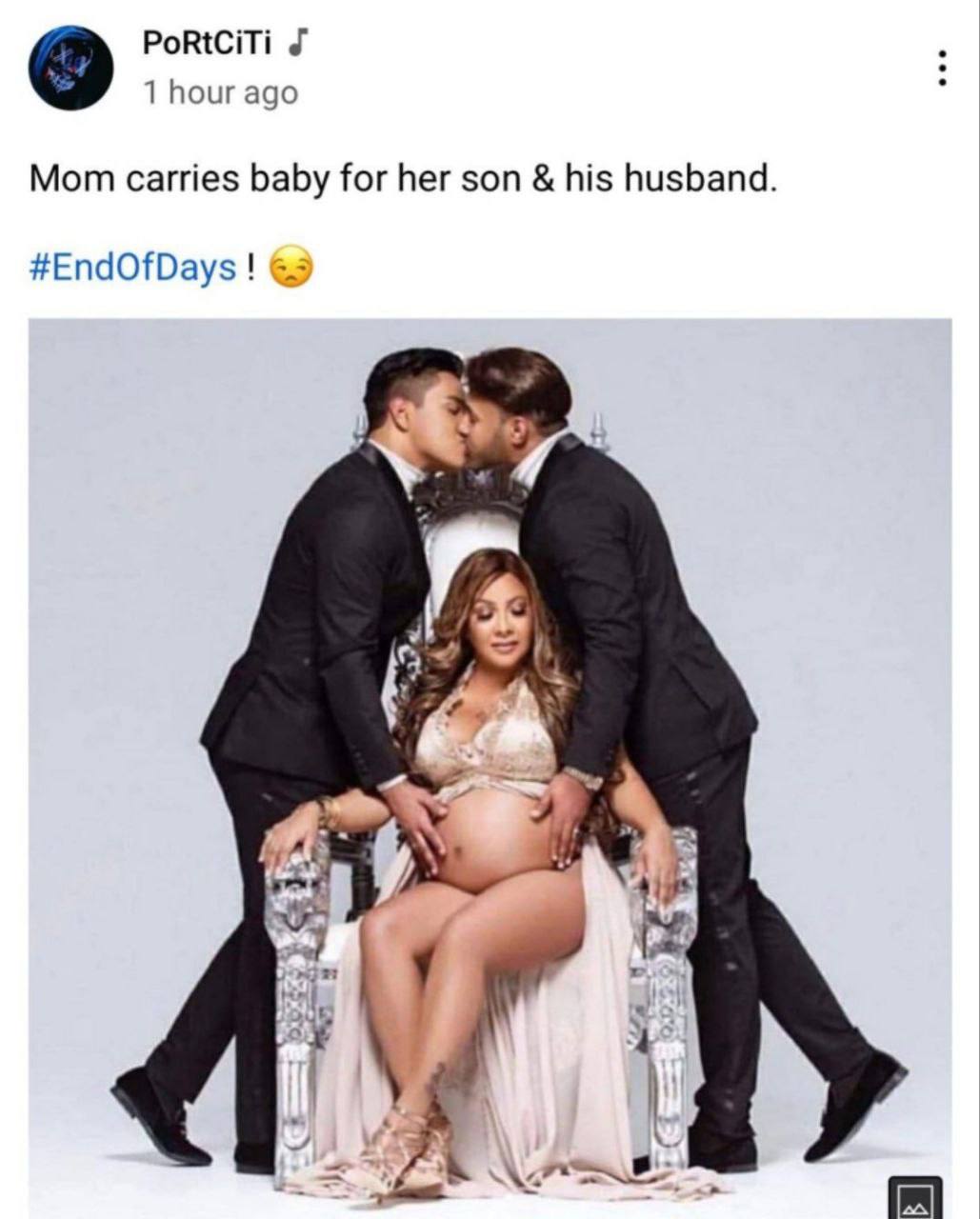 PoRtCiTi 1 hour ago Mom carries baby for her son his husband #EndOfDays у: At we