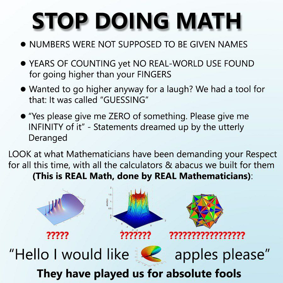 NUMBERS WERE МОТ SUPPOSED TO BE GIVEN NAMES YEARS OF COUNTING yet NO REAL-WORLD USE FOUND for going higher than your FINGERS Wanted to higher anyway for a laugh? We had a tool for that: It was called 