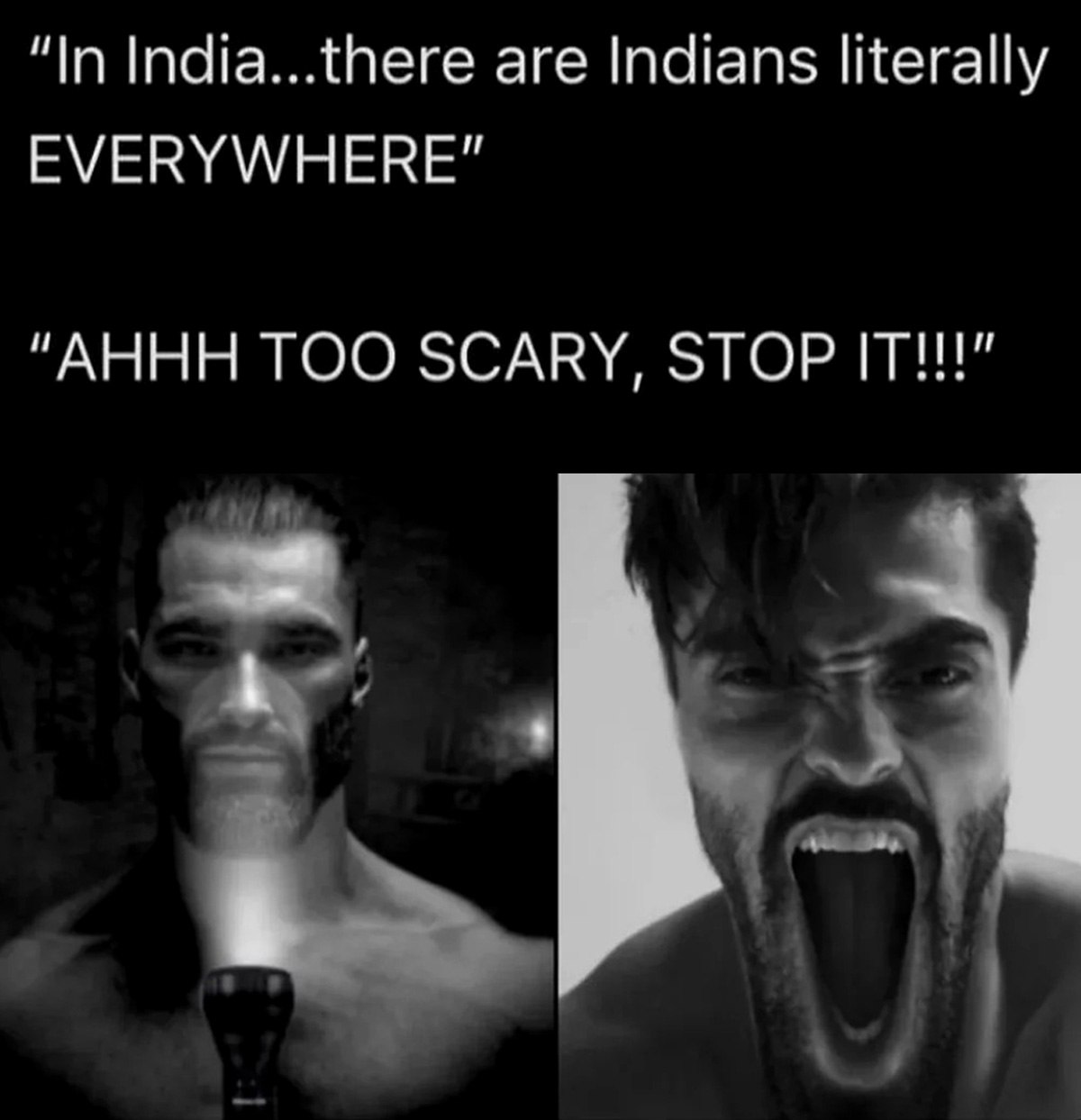 "In India...there are Indians literally EVERYWHERE" "AHHH TOO SCARY, STOP