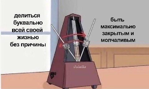 делиться быть буквально максимально закрытым и всей своей ЖИЗНЬЮ 7 молчаливым без причины