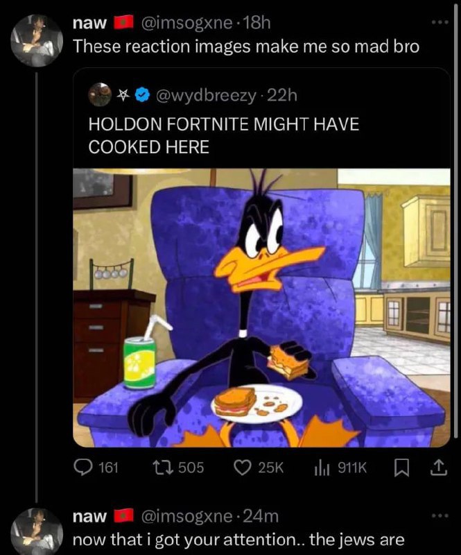 пам геасйоп images make so mad bro HOLDON FORTNITE MIGHT HAVE COOKED HERE 4 i пам пом Sot your attention.. the jews are