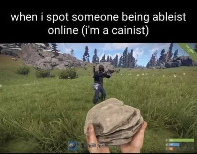 when i spot someone being ableist online a cainist)
