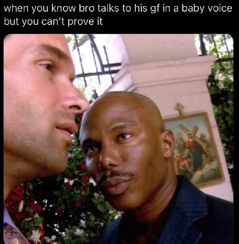 when you know bro talks to his in a baby voice but you can’t prove it a
