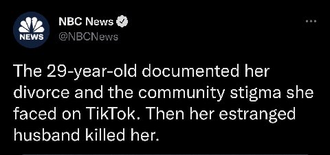 у NBC News NEWS The 29-year-old documented her divorce and the community stigma she faced on ПКТок. Then her estranged husband killed her.
