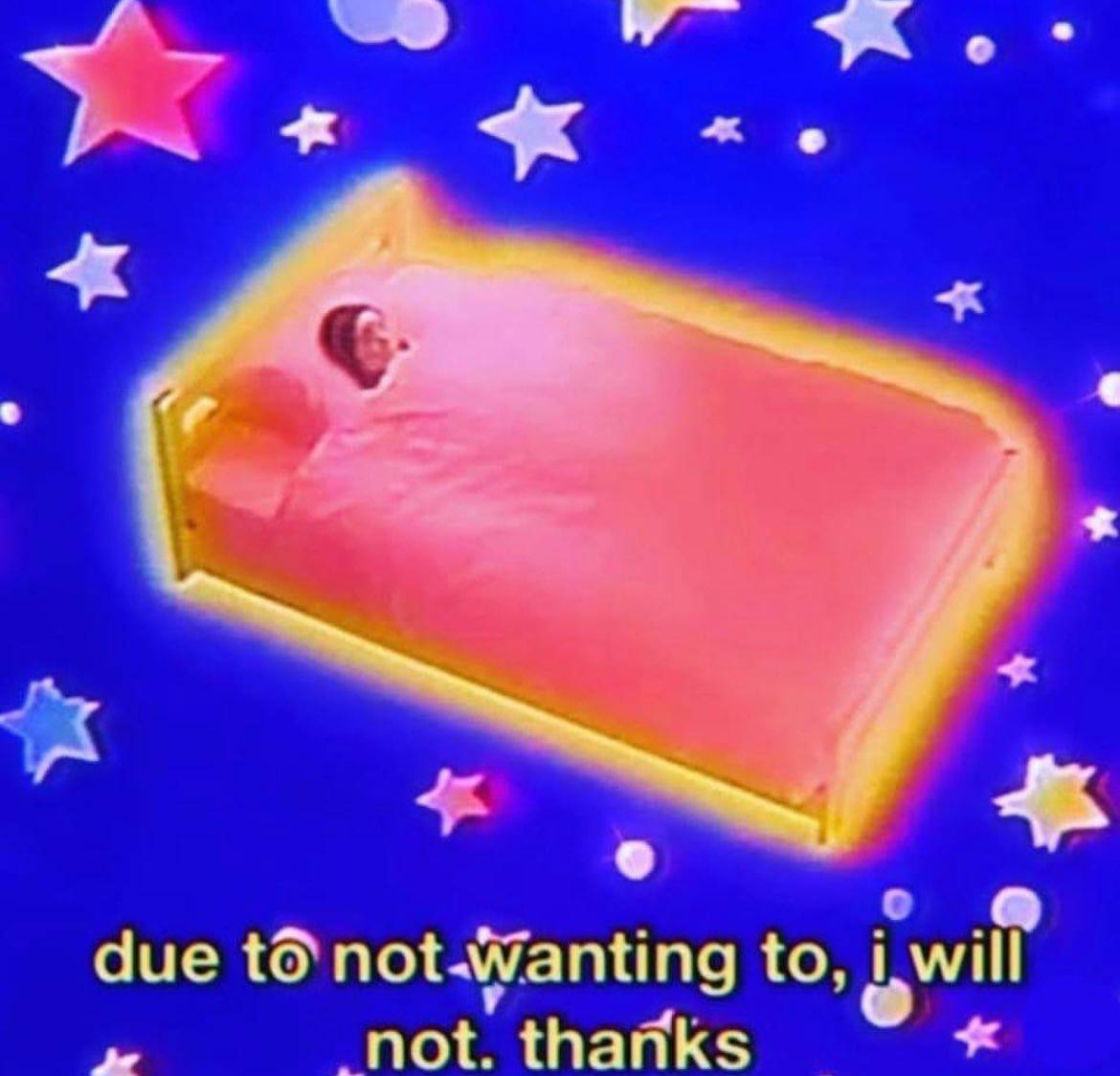 due to not-wanting to thanks