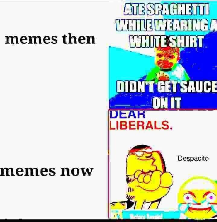 WHITEWEARING A memes then SHIRT DIDN'T GET SAUC ОЕАН LIBERALS. Despacito memes now