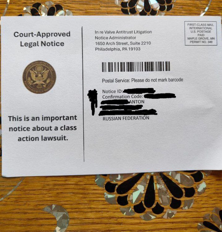 Court-Approved In Valve Antitrust Litigation Notice Administrator 1650 Arch Street, Suite 2210 Legal Notice Philadelphia, Postal Service: Please not mark barcode Notice Confirmation TON This is an imp