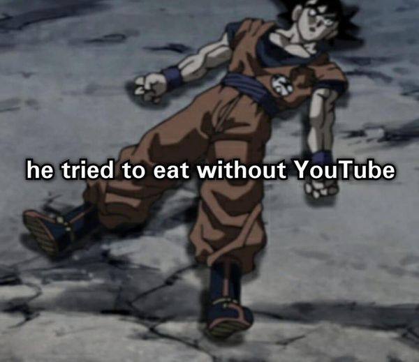 he tried to eat without YouTube