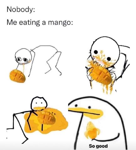 Nobody: Me eating a mango: omy So good