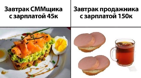 Завтрак СММщика Завтрак продажника 45к с зарплатой