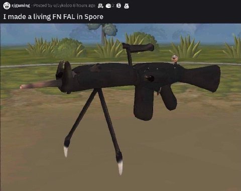 r/gaming I made а living FAL Spore