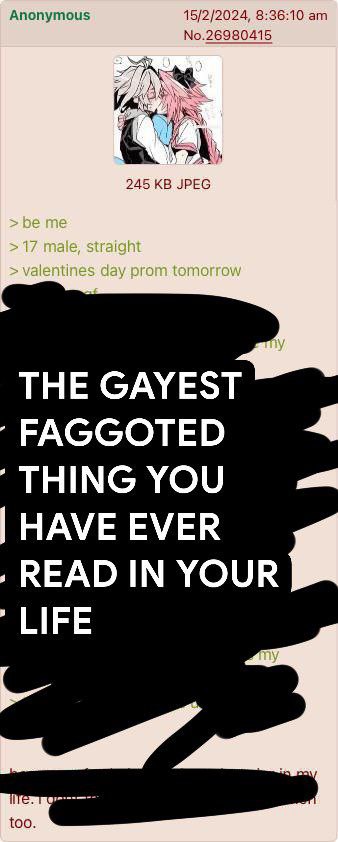 Anonym 15/2/2024, 8:36:10 №.2698041 pay 245 JPEG THE GAYEST FAGGOTED THING YOU HAVE EVER READ IN YOUR LIFE too