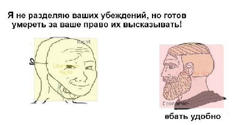 Я не разделяю ваших убеждений, но готов умереть за ваше право высказывать! ight Есо ебать удобно