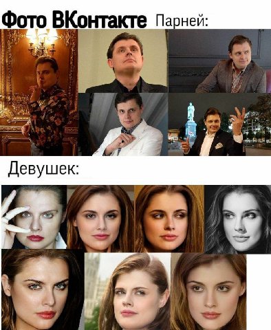 Фото ВКонтакте Парней: Девушек: