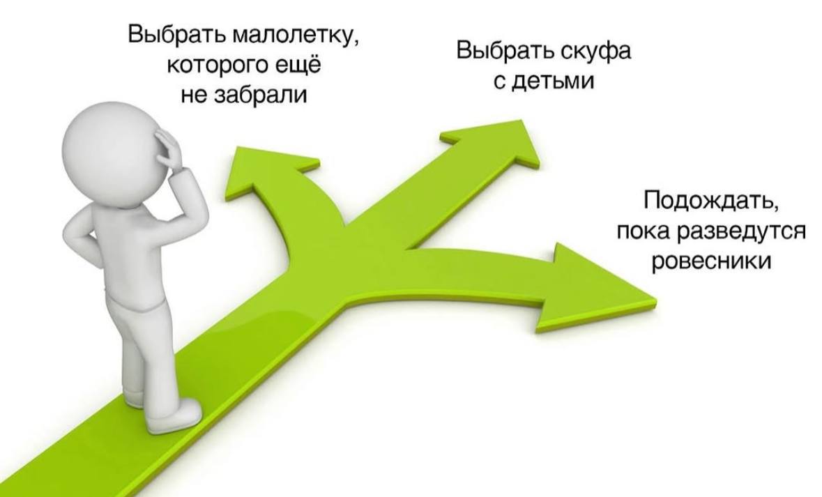 Выбрать малолетку, Выбрать скуфа которого ещё не забрали с детьми Подождать, пока разведутся ровесники