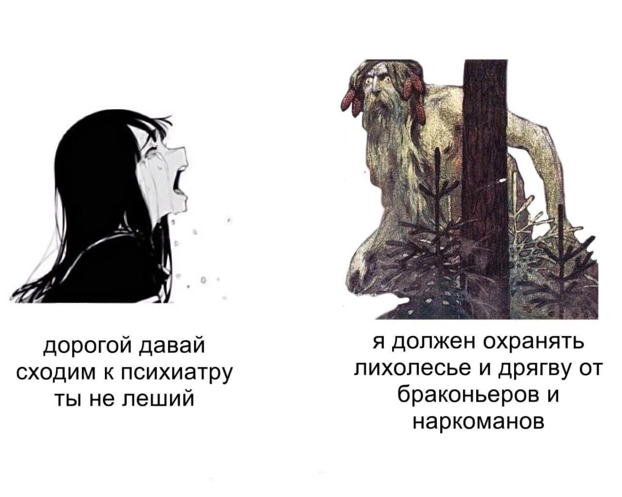 дорогой давай я должен охранять сходим к психиатру лихолесье и дрягву от ты не леший браконьеров и наркоманов