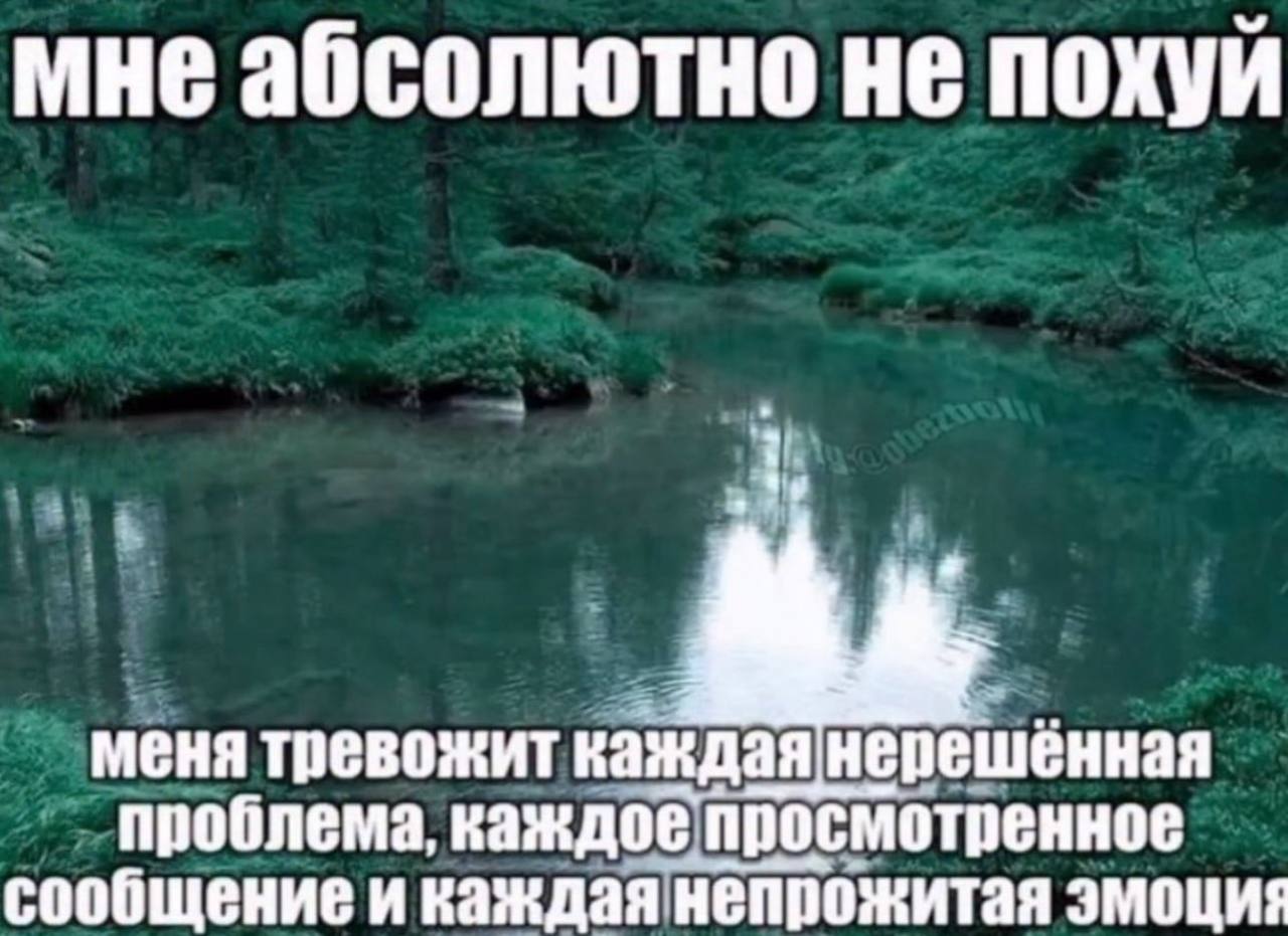 мне абсолютно не похуй меня тревожит каждая нерешённая проблема, каждоепросмотренное сообщение и каждаянепрожитая эмоция