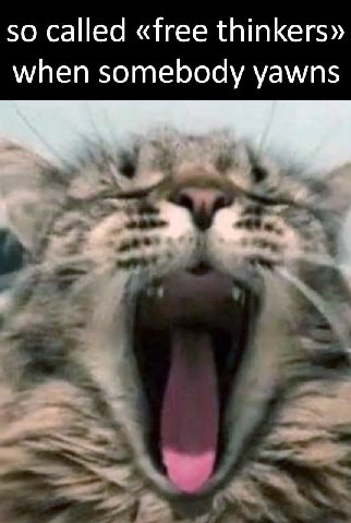 so called «free thinkers» when somebody yawns