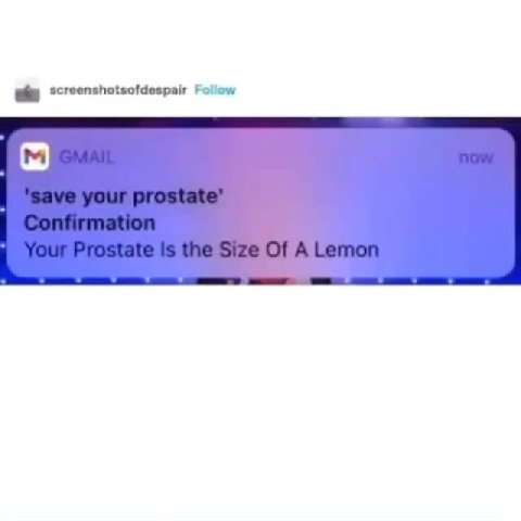 = screenshotsofdespair Follow у Your Prostate Is the Size Of A Lemon
