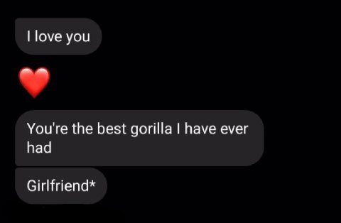 love you You're the best gorilla have ever had Girlfriend*