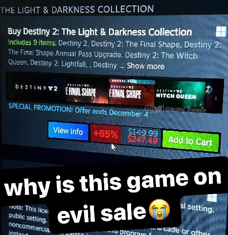 COLLECTION Buy Destiny 2: The Light Darkness Collection 2, Desthiy 2: The Final Shape, Destiny 2: 2: The Witch Show more View info Add to Cart is this дате on Settin 9. His Пса sale evi Or otha,
