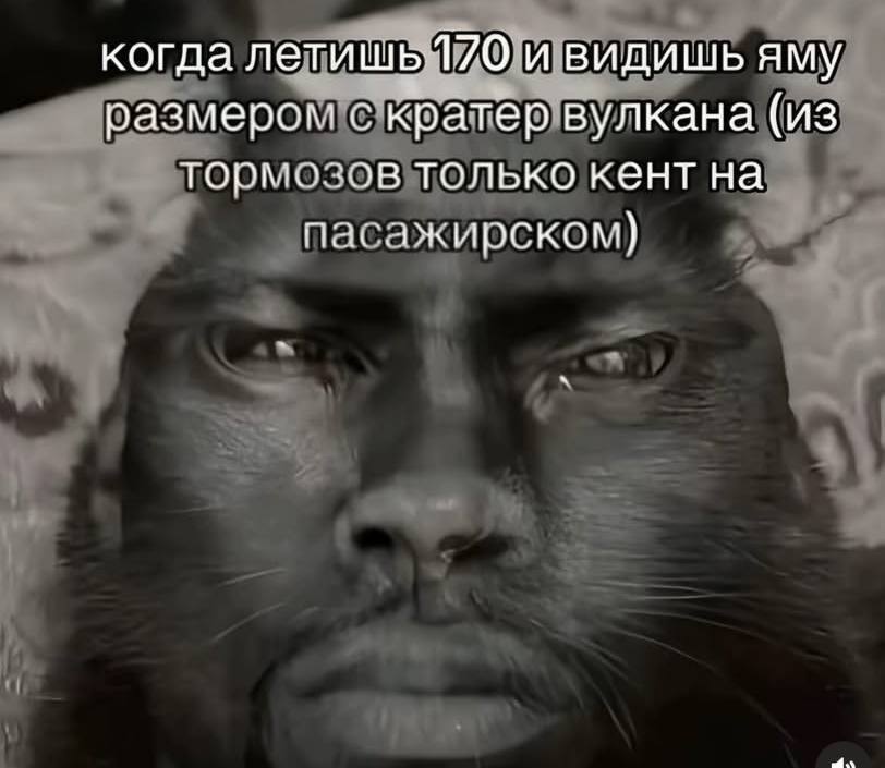 когда лети видишь яму размером с кратёр вулкана (из тормозов только кент на пасажирском)