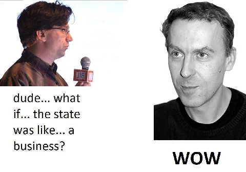 dude... what if... the state was а business? WOW