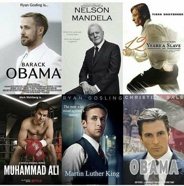 Ryan Gosling is NELSON MANDELA EARS A SLAVE BARACK OBAMA КУАМ The я. SERIES Martin Luther