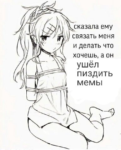 Я казала ему связать меня и делать что хочешь, а ушел ПИЗДИТЬ мемы