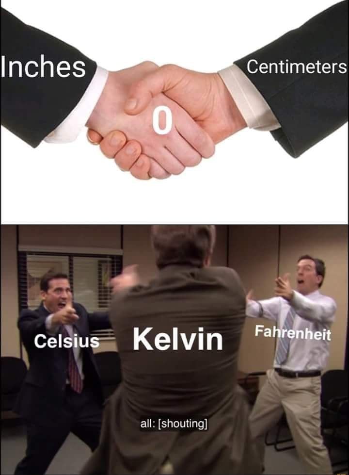 Centimeters aS Kelvin all: [shouting]