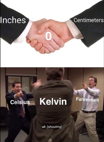 Centimeters aS Kelvin all: [shouting]